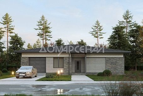 Купить дом в КП 11033 Газопровод. Современный одноэтажный дом с гаражом рядом с метро