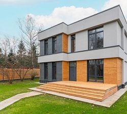 10618 КП Работники МИД. Современный коттедж с панорамным остеклением и рациональной планировкой 10618 КП Работники МИД. Современный коттедж с панорамным остеклением и рациональной планировкой
